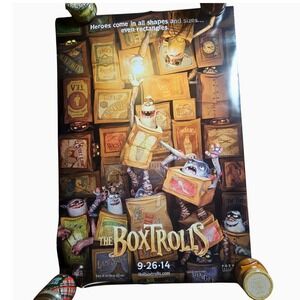 The Boxtrolls 2014 Original Advance Movie Poster 27x40 Ben Kingsley D/S